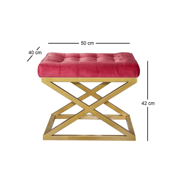 Atelier Del Sofa Puff Dorado y Rojo